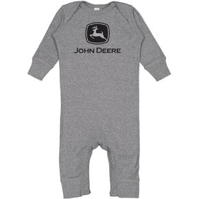 John Deere Baby Boy Long Sleeve Romper With Logo