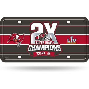 Rico Industries NFL Tampa Bay Buccaneers 2 Time Super Bowl Champs Metal Tag
