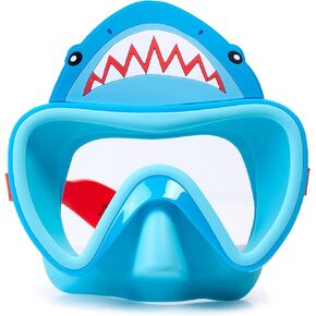 Shark Attack Swim Goggle Mask for Kids 3+ by Aqua2ude - Anti Fog, No Leak, Non Slip, Shatter Proof - Adjustable Head Strap for Multiple Ages - Shark Head Theme Swimming Mask for Kids