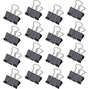 Small Binder Clips 1 Inch(36 Pack), Mini Binder Clips Paper Clips Clamps for Office and Home Supplies, Black by Aellabus
