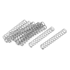 uxcell Compression Spring,304 Stainless Steel,7mm OD,0.7mm Wire Size,50mm Free Length,Silver Tone,10Pcs
