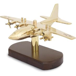 Brass & Wooden Decorative Airplane Vintage Wall Nautical England Golden Color Embossed Solid Plane for Home and Office Decor Sculpture Showpiece