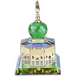 Muslim Crystal Gilded Al-Aqsa Mosque Miniature Model Crystal Mosque Model Islamic Table Decor Islamic Architecture Handicraft Souvenir Desktop Decor Islamic Building Gift