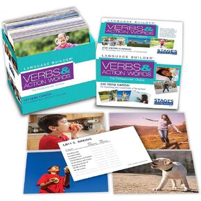 Stages Learning Materials Language Builder Verb Flash Cards Photo Vocabulary Autism Learning Products for Aba Therapy & Speech Articulation