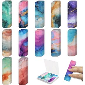48 Pieces Anxiety Sensory Stickers with Storage Box - Calming Strips with 2 Textured Stickers for Adults & Teens Desk Fidget - Teacher Must Haves (Marble)