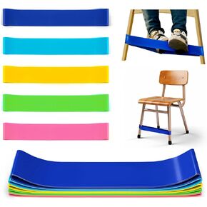 5 Pack Chair Bands for Kids with Fidgety Feet, ADHD Tools for Kids, Improve Focus & Reduce Restlessness, Chair Bands for Sensory ADHD ADD Autism - Classroom & Home Must Haves (Multicolor)