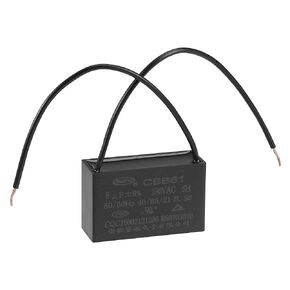uxcell Ceiling Fan Capacitor CBB61 5uF 250V AC 2 Wires Metallized Polypropylene Film Capacitor 47x29x18mm for Electric Fan Pump Motor Generator