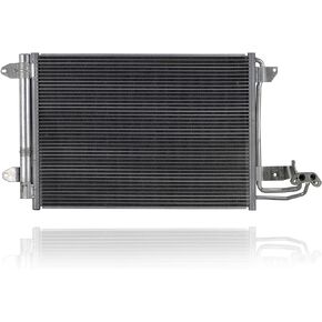 A/C Condenser - Pacific Best Inc. Compatible/Replacement for 3255 06-13 Audi A3 Volkswagen GTI Rabbit, 05-10 VW Jetta Sedan, 09-14 Jetta Wagon, 07-14 EOS - With Receiver & Dryer