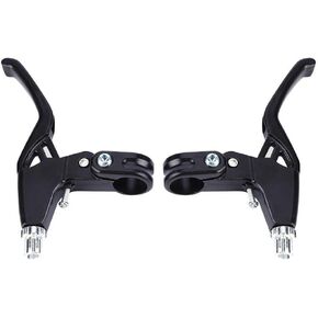 1 Pair Bike Brake Lever, Aluminium Alloy Anti-Rust Bike Brake Lever Handles 4 Colors to Choose(Black) for 21 Speed Brake Handles