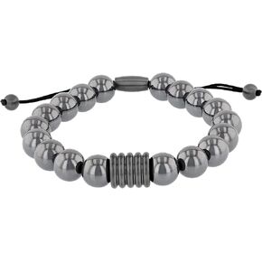 Men's Stainless Steel Bead Beaded Adjustable Nylon Bolo Bracelet - Choice of Color