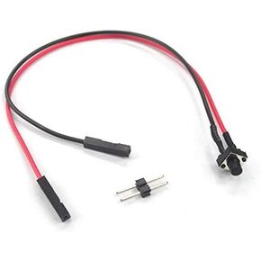 6mm 2 Pin Panel PCB Momentary Tactile Tact Push Button Switch Through Hole with Extension Jumper Cable Breadboard Friendly (5 Pack)