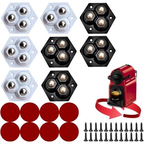 Self Adhesive Caster Wheels 8Pcs - Stainless Steel Ball Bearings | 360 Degree Swivel Wheels for Kitchen Appliances, Small Furniture, Storage Boxes, and Trash Bins futi-01 (Suit-8) in Kuwait