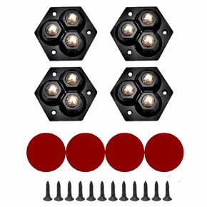 Self Adhesive Caster Wheels 8Pcs - Stainless Steel Ball Bearings | 360 Degree Swivel Wheels for Kitchen Appliances, Small Furniture, Storage Boxes, and Trash Bins futi-01 (Suit-8)