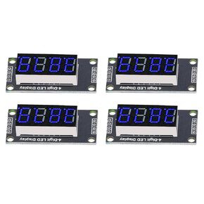 LED 4 Digit 7 Segment 0.36in Digital Tube Display Module TM1637 Drive Chip Tube Clock Display 4 Sets Digital Tube LED Display Module (Blue MRA110D)