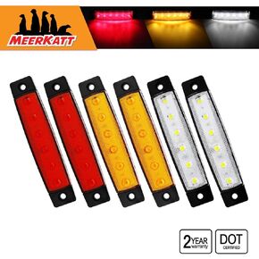 Meerkatt (Pack of 10 3.8 Inch Green 6 LED Side Clearance Marker Lights Indicators Lamp Rear Tail Trailer Tow Truck Cap Bus Pickup Van ATV Lorry Boat Caravan 12v DC TK12