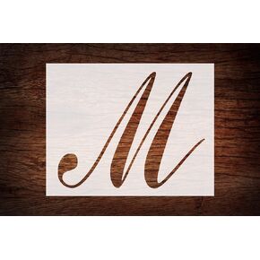 Reusable Large Script Cursive Letter "M" Stencil 11" x 8.5" - Custom, Elegant Design for Personalized Crafts