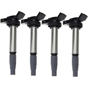 YHTAUTO Set of 4 Ignition Coil Pack Replacement for Toyota Corolla Matrix Prius Pontiac Vibe Lexus CT200H Scion xD iM 1.8L 2.0L L4, Replace 9091902258 9091902252