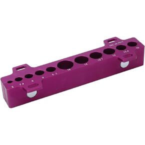 EVTSCAN Aluminium Alloy 1 Pair Bicycle Axle Vise Jaws Clamps Tool, with 11 Size Holes for 5 to 16mm Axles, for Holding Wheel Hub Axle, Pedal Spindle, Suspension Fork Tube, for Bike Maintenance Repair