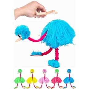 （3 Days Local Delivery） Ostrich Marionette Puppet,Ostrich String Puppet，Exercise Hand-Brain Balance，Marionette Puppets，Exercise Children's Coordination Ability (Blue Ostrich) in Saudi Arabia