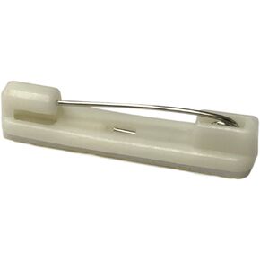 50 White Safety Pin Bar w/Adhesive ID Badge Crafts