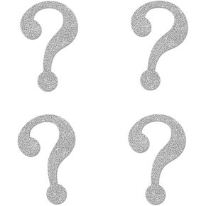 Silver Question Mark Cut-outs, 12-Pack Table Topper Gender Reveal Baby Shower Party Decorations
