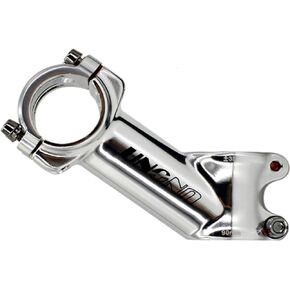31.8 Stem 90mm Mountain Bike Stem, 35 Degree Bicycle Stem Riser Short Handlebar Stem for MTB, Road Bike, BMX(Glossy Silver)