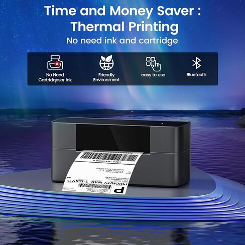 Phomemo Bluetooth Thermal Label Printer, 4x6 Thermal Shipping Label Printer for Small Business, 245-BT Bluetooth Shipping Label Printer for Shipping Packages, Compatible with iPhone, USPS, Amazon in Saudi Arabia