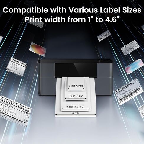 Phomemo Bluetooth Thermal Label Printer, 4x6 Thermal Shipping Label Printer for Small Business, 245-BT Bluetooth Shipping Label Printer for Shipping Packages, Compatible with iPhone, USPS, Amazon in Saudi Arabia