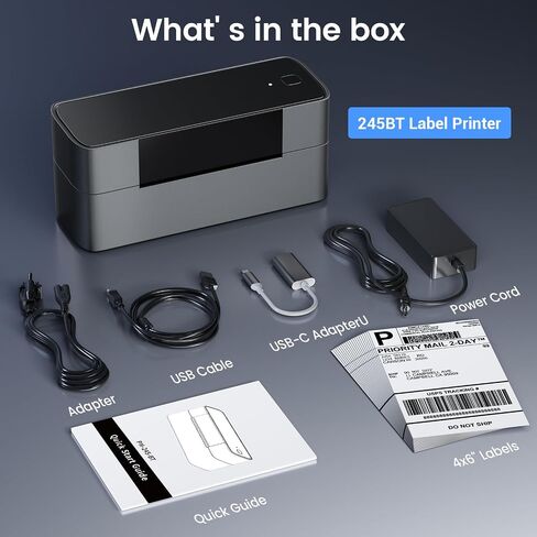 Phomemo Bluetooth Thermal Label Printer, 4x6 Thermal Shipping Label Printer for Small Business, 245-BT Bluetooth Shipping Label Printer for Shipping Packages, Compatible with iPhone, USPS, Amazon in Saudi Arabia