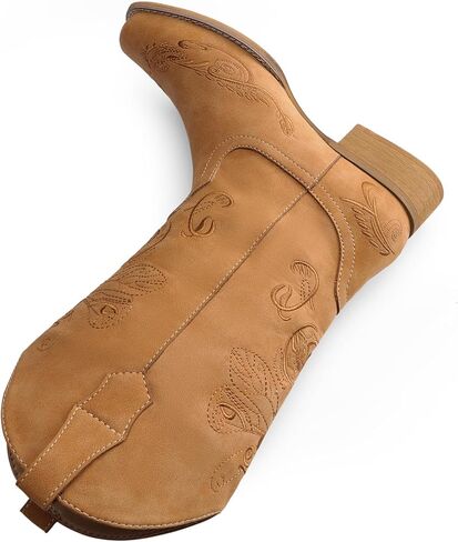 DREAM PAIRS Women's Cowboy Boots Mid Calf Cowgirl Boots Embroidery Stitched Square Toe Western Boots in Kuwait