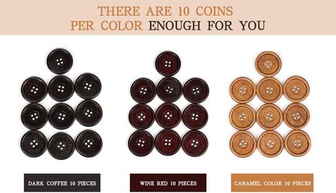 Chenkou Craft 30pcs Big Size 40mm 1 1/2" Round Wood Buttons 4 Holes Craft Sewing Button (Mix) in Saudi Arabia