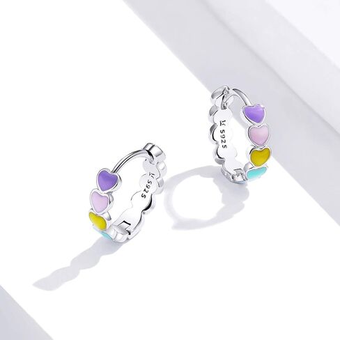 925 Sterling Silver Colorful CZ Cute Stud Hypoallergenic Earrings in Saudi Arabia