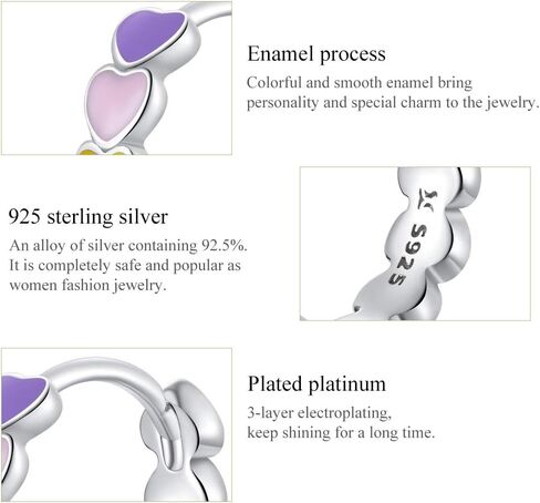 925 Sterling Silver Colorful CZ Cute Stud Hypoallergenic Earrings in Saudi Arabia
