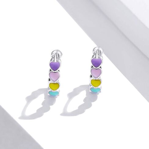 925 Sterling Silver Colorful CZ Cute Stud Hypoallergenic Earrings in Saudi Arabia