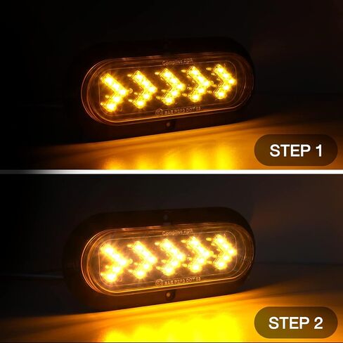 Oval Arrow 6 Inch Turn Signal Lights 25 LED Clear Lens Amber Light for Truck,Trailer,Tail Marker Light Waterproof 12V DC Pack of 2 in Saudi Arabia