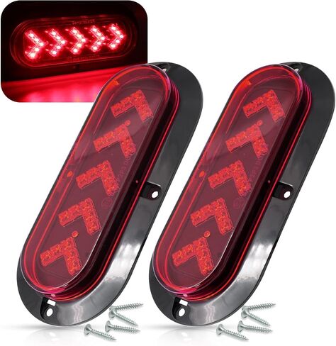 Oval Arrow 6 Inch Turn Signal Lights 25 LED Clear Lens Amber Light for Truck,Trailer,Tail Marker Light Waterproof 12V DC Pack of 2 in Saudi Arabia