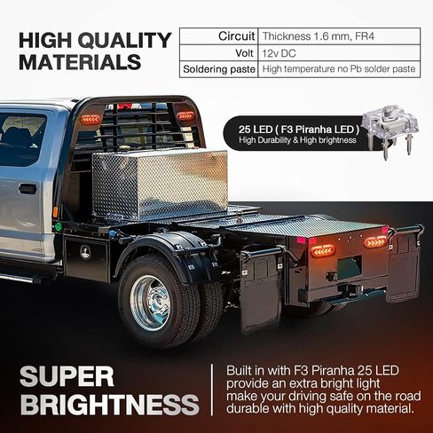 Oval Arrow 6 Inch Turn Signal Lights 25 LED Clear Lens Amber Light for Truck,Trailer,Tail Marker Light Waterproof 12V DC Pack of 2 in Saudi Arabia