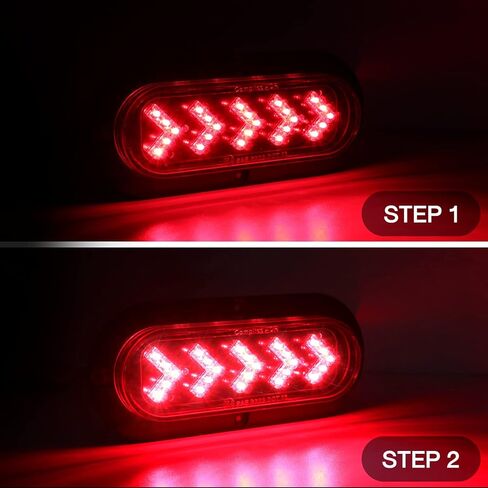 Oval Arrow 6 Inch Turn Signal Lights 25 LED Clear Lens Amber Light for Truck,Trailer,Tail Marker Light Waterproof 12V DC Pack of 2 in Saudi Arabia