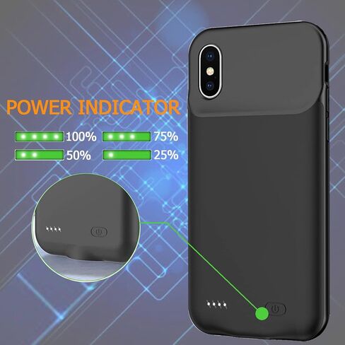 Battery Case for iPhone Xs Max, Enhanced 10000mAh Ultra-Slim Rechargeable Portable Protective Charging Case Extended Battery Pack Compatible with iPhone Xs Max (6.5 inch) Charger Case (Black) in Kuwait