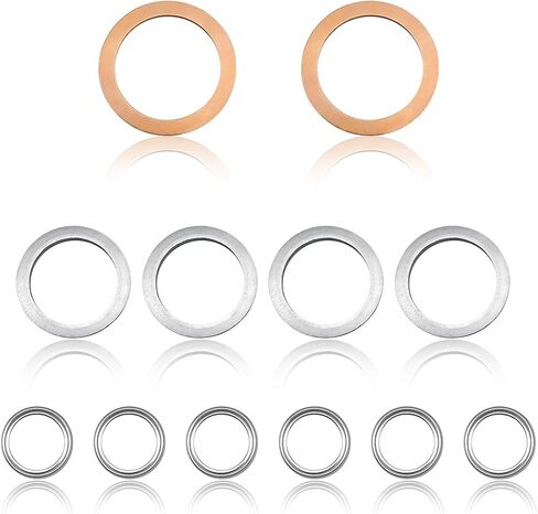 BELOMI 12PCS Car Transfer Oil Case Washer Gasket, OEM#12157-10010 90430-24003 90430-A0003 Automotive Differnential Transmission Drain Crush Sealing Plug Flat Gaskets Kit, Universal Fit in Saudi Arabia