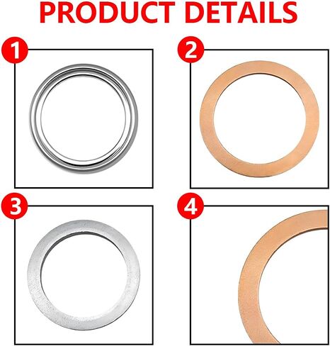 BELOMI 12PCS Car Transfer Oil Case Washer Gasket, OEM#12157-10010 90430-24003 90430-A0003 Automotive Differnential Transmission Drain Crush Sealing Plug Flat Gaskets Kit, Universal Fit in Saudi Arabia