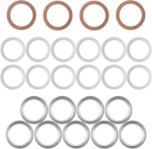 BELOMI 12PCS Car Transfer Oil Case Washer Gasket, OEM#12157-10010 90430-24003 90430-A0003 Automotive Differnential Transmission Drain Crush Sealing Plug Flat Gaskets Kit, Universal Fit in Saudi Arabia