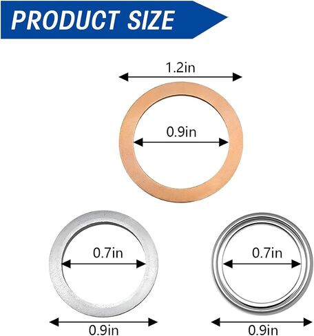 BELOMI 12PCS Car Transfer Oil Case Washer Gasket, OEM#12157-10010 90430-24003 90430-A0003 Automotive Differnential Transmission Drain Crush Sealing Plug Flat Gaskets Kit, Universal Fit in Saudi Arabia