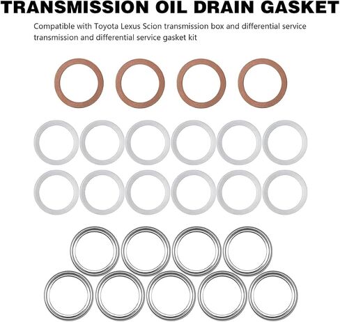 BELOMI 12PCS Car Transfer Oil Case Washer Gasket, OEM#12157-10010 90430-24003 90430-A0003 Automotive Differnential Transmission Drain Crush Sealing Plug Flat Gaskets Kit, Universal Fit in Saudi Arabia