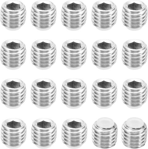 PATIKIL M12x10mm Nylon Tip Grub Screw, 20 Pack Metric Hex Socket Head Cup Point Anti Slip Set Screws Internal Hex Drive Hardware, 304 Stainless Steel in Saudi Arabia
