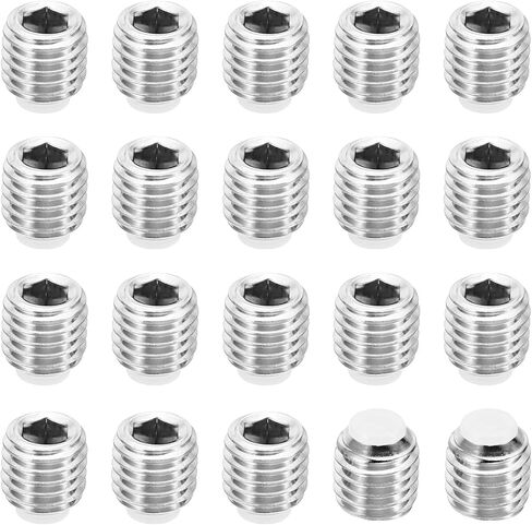 PATIKIL M12x10mm Nylon Tip Grub Screw, 20 Pack Metric Hex Socket Head Cup Point Anti Slip Set Screws Internal Hex Drive Hardware, 304 Stainless Steel in Saudi Arabia