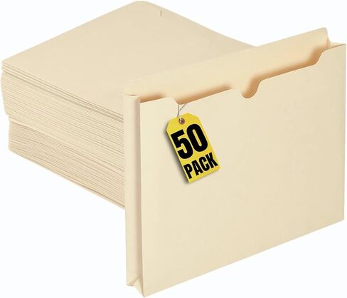 1InTheOffice Manila Expanding File Jacket, 1", Letter, 50 Pack (1 Inch) in Saudi Arabia