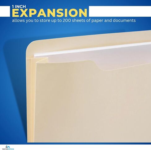 1InTheOffice Manila Expanding File Jacket, 1", Letter, 50 Pack (1 Inch) in Saudi Arabia