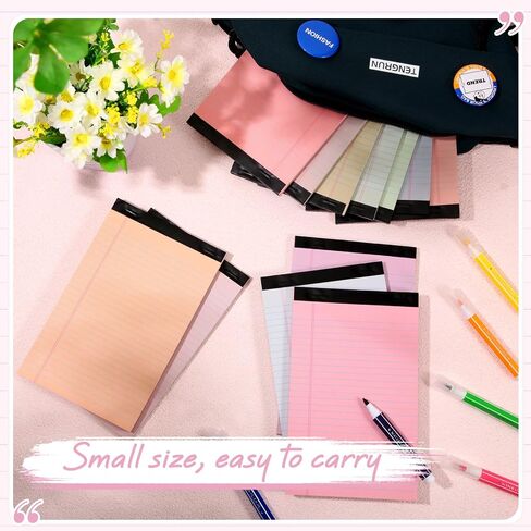 Lincia 36 Pcs 5" x 8" Legal Pad Writing Notepads Small Legal Pad Narrow Ruled 50 Sheets/pad Multiple Color Lined Note Pad for Work 80 Gsm Paper for Grocery List Shopping List(Candy Color) in Saudi Arabia