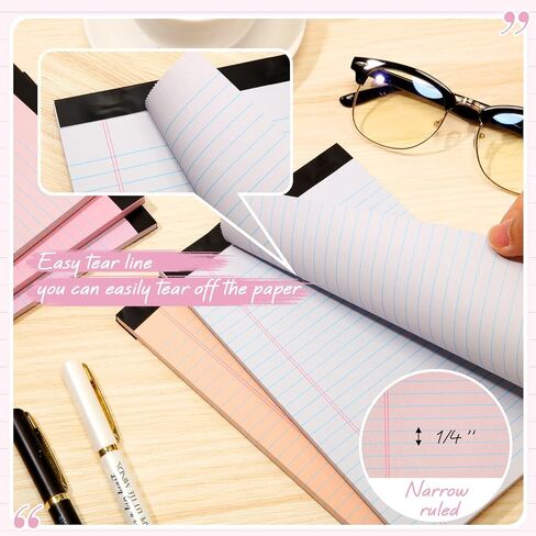 Lincia 36 Pcs 5" x 8" Legal Pad Writing Notepads Small Legal Pad Narrow Ruled 50 Sheets/pad Multiple Color Lined Note Pad for Work 80 Gsm Paper for Grocery List Shopping List(Candy Color) in Saudi Arabia